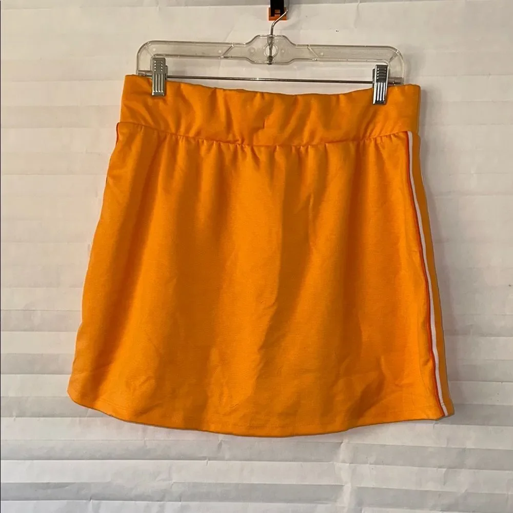 Wild Fable Orange Retro Tennis Skirt Size Large High Waist Athletic Style